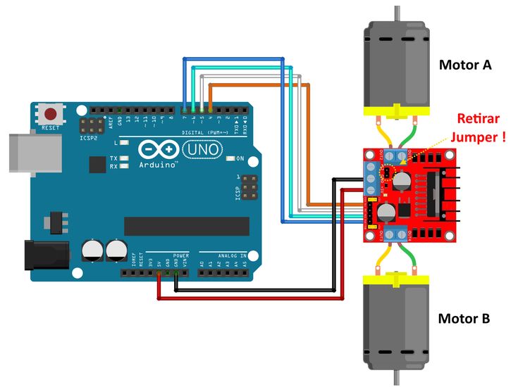 Подключение двигателя к ардуино через драйвер Pin em ARDUINO