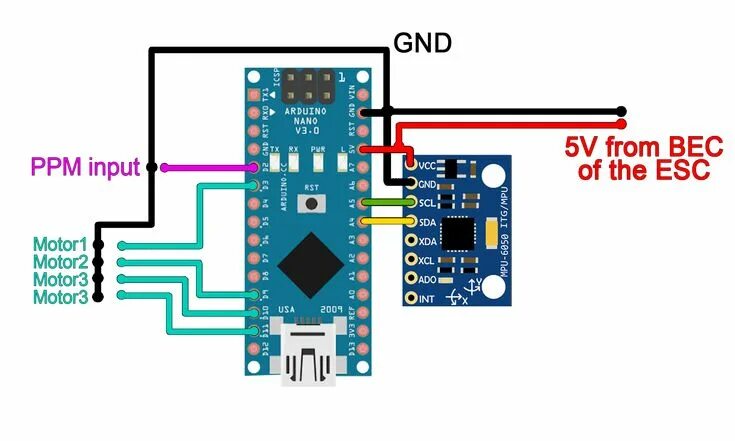 Подключение двигателя к ардуино нано Arduino drone multiwii cheap diy homemade Arduino, Arduino projects, Arduino rob