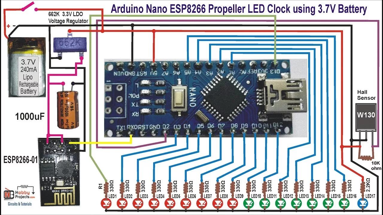 Подключение двигателя к ардуино нано How to Power Arduino Nano ESP8266 with 3.7V Battery - YouTube