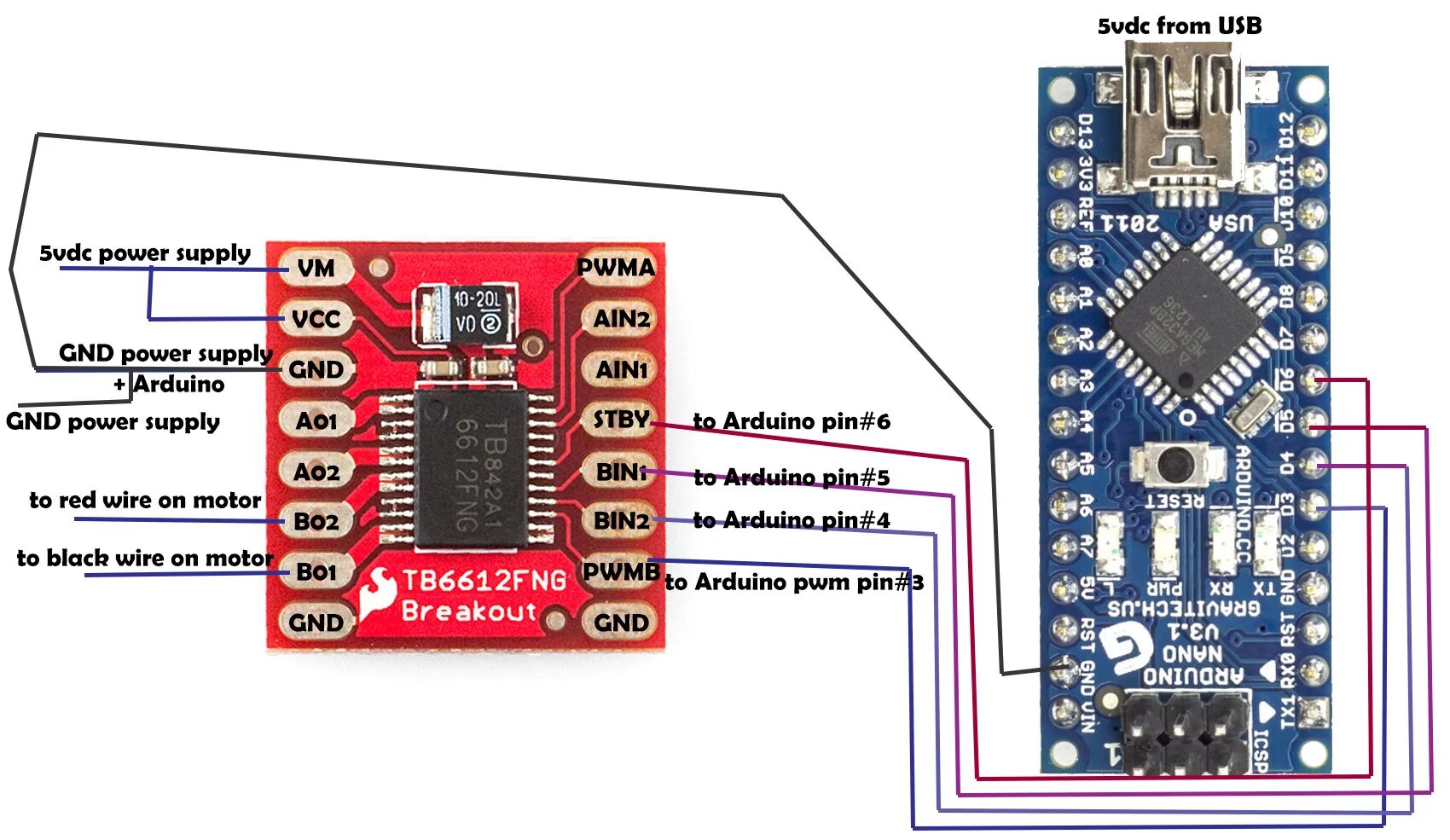 Подключение двигателя к ардуино нано Hooking up deadbolt motor to TB6612FNG Stepper Motor Controller Electronics Foru