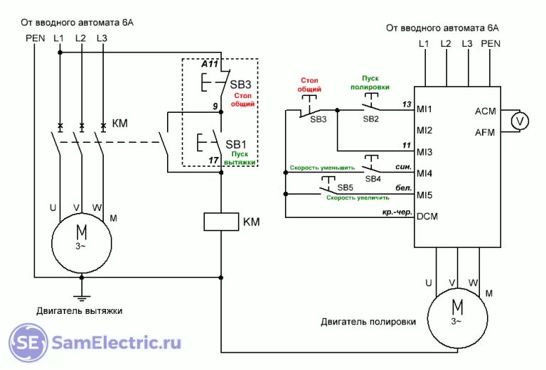 Подключение двигателя к преобразователю частоты Схема подключения и настройка преобразователя частоты - СамЭлектрик.ру