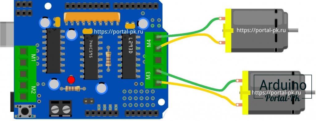 Подключение двигателя l293d #33. Motor shield l293d подключение. Пример кода для Arduino