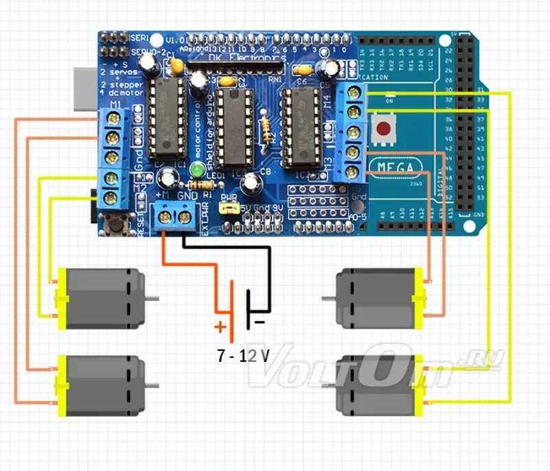 Подключение двигателя l293d Motor Shield на L293D изУЧаЕм Борьбу с Arduino