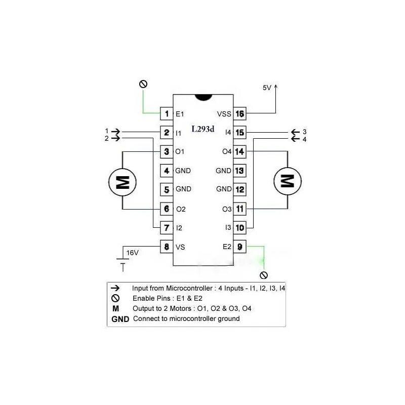 Подключение двигателя l293d L293D Motor Driver IC - ZENIX Store LLC