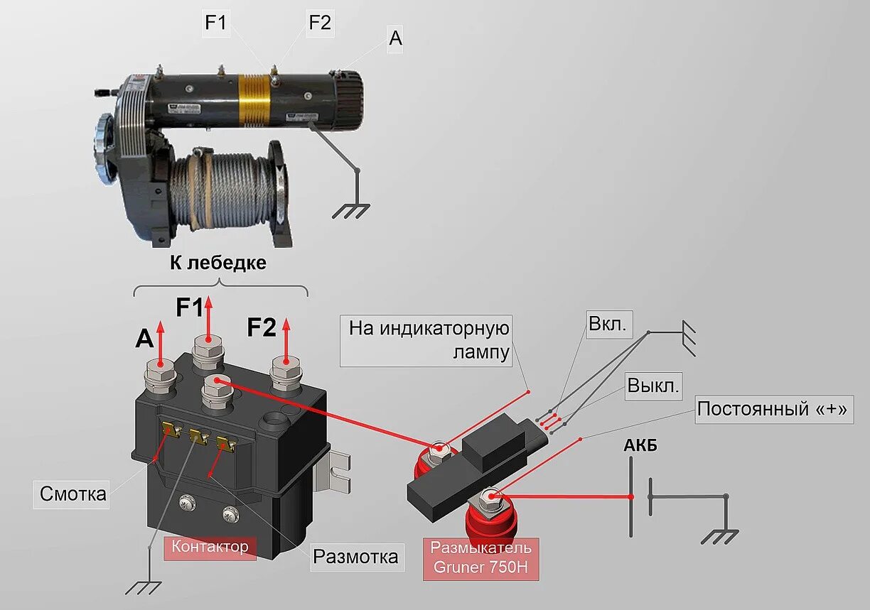 Подключение двигателя лебедки Лебедка в Duster 2 - размыкатель массы (обязательное условие эксплуатации) - Ren