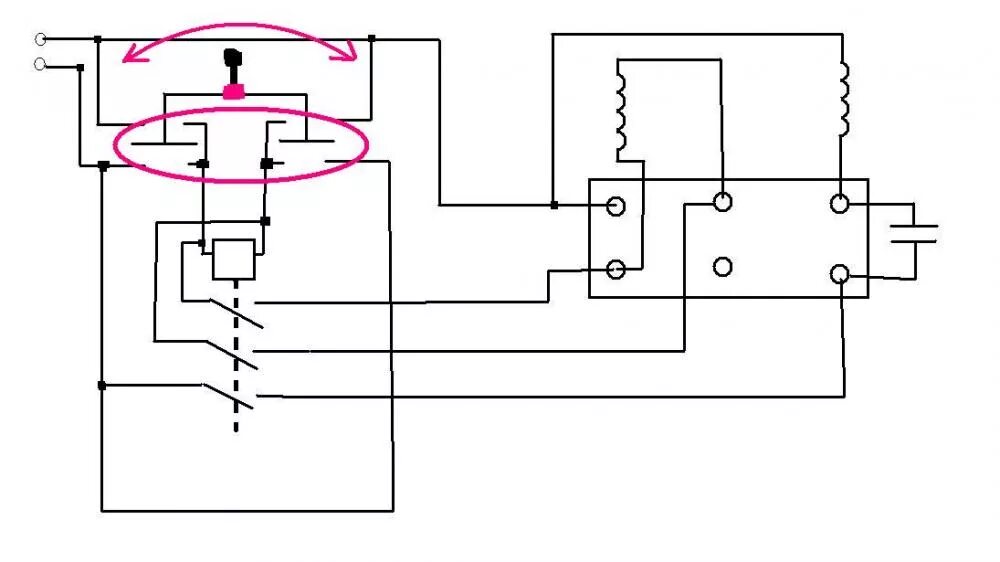 Подключение двигателя мясорубки с реверсом Реверс выключатель схема
