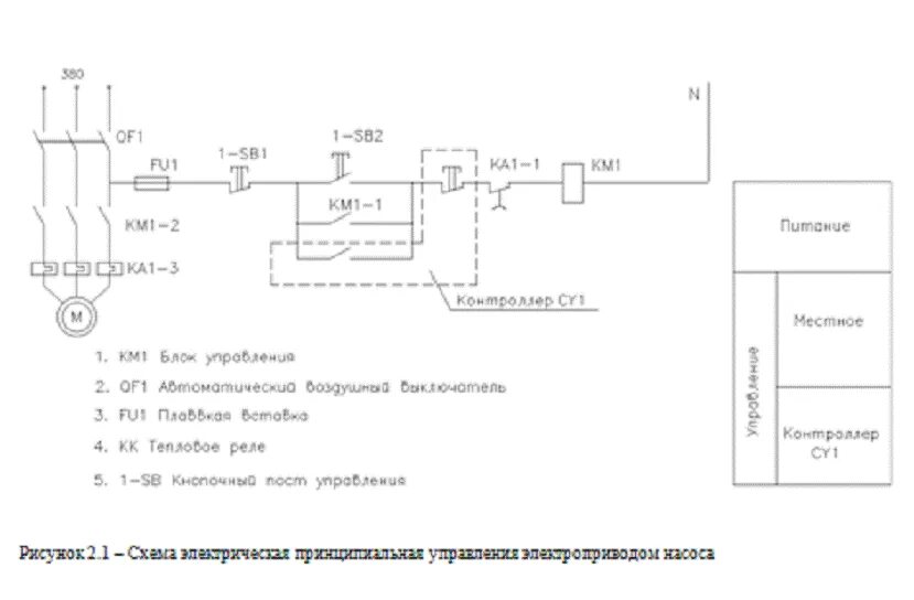 Подключение двигателя насосной станции схема Модернизация силовой электрической части плавучей перекачивающей насосной станци