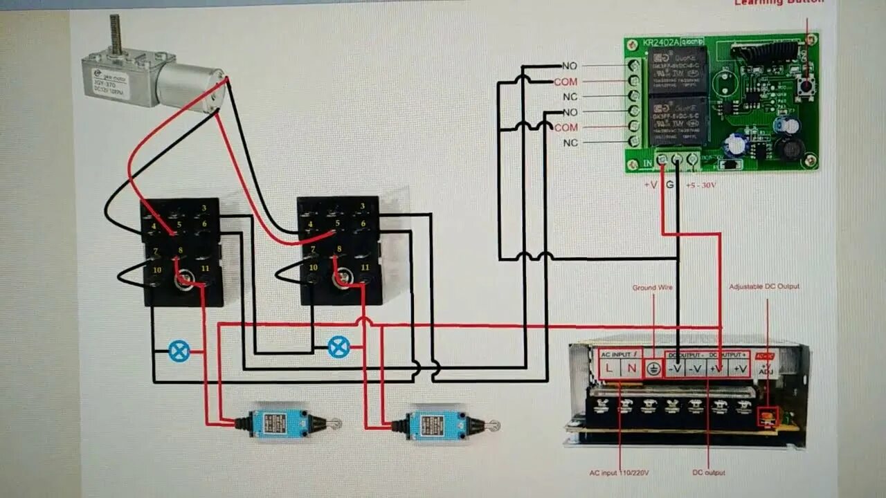 Подключение двигателя найс Как подключить автоматику на 12V-24V для откатных ворот. Простая схема с реверсо