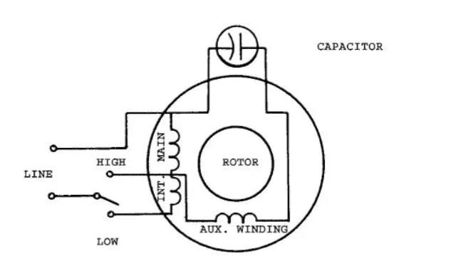 Подключение двигателя nidec 45 m0600024 Permanent split capacitor single-phase motor with a T-type connection and two-sp