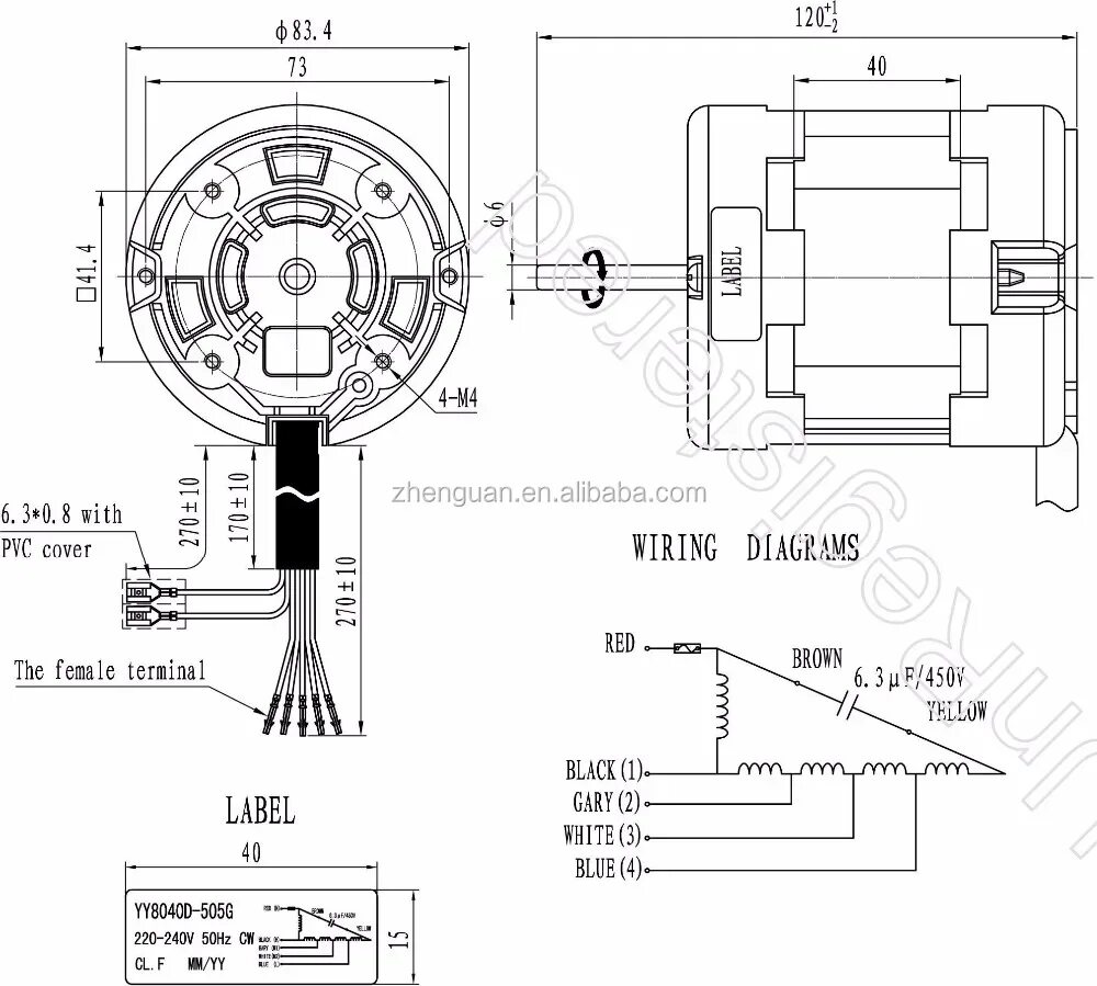 Подключение двигателя nidec 45 m0600024 Source Variabele Snelheid Ac Condensator Keuken Schoorsteen Motor YY8040 on m.al