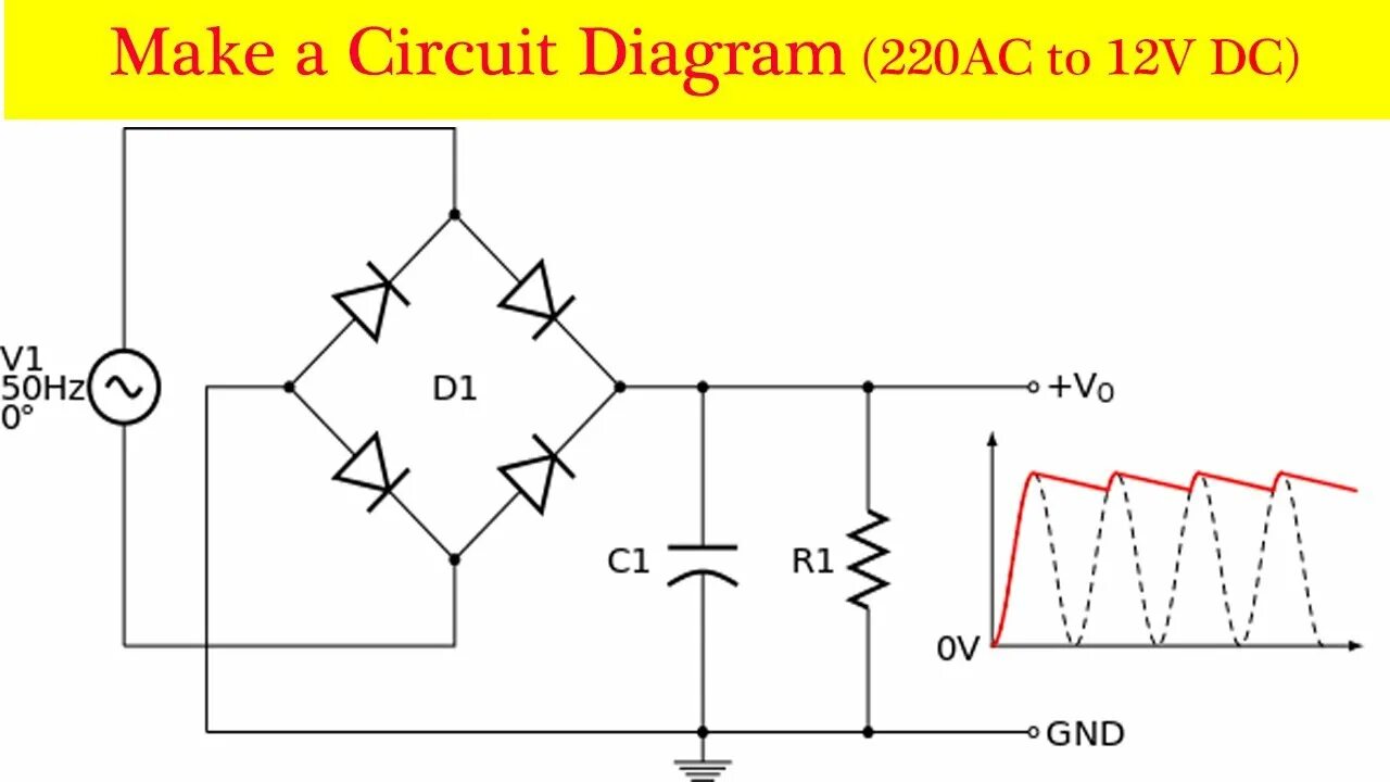 Подключение двигателя постоянного тока через диодный мост how to Make a Transformer Loss 12V DC Power 220AC TO 12V DC Circuit Diagram Mian