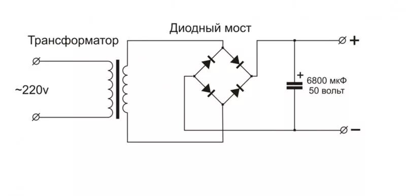 Подключение двигателя постоянного тока через диодный мост Ответы Mail.ru: как собрать простой блок питания из трансформатора?