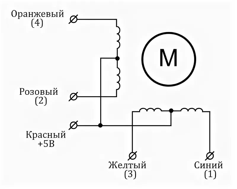 Подключение двигателя с 5 проводами Шаговый двигатель 28BYJ-48 5V S64