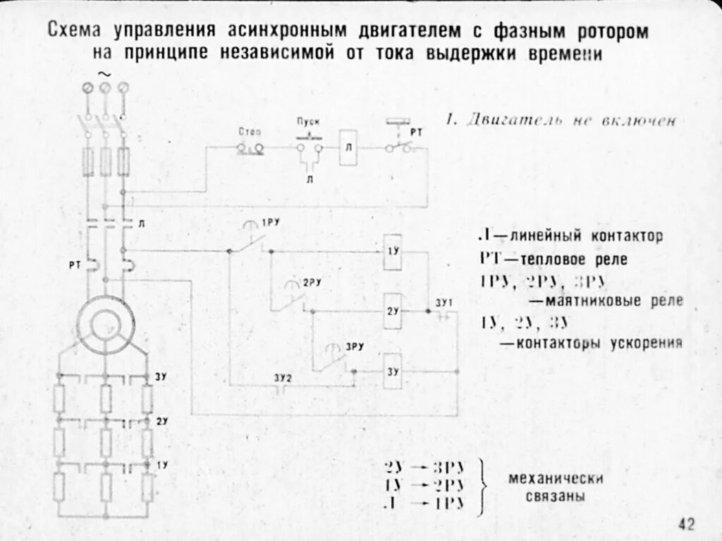 Подключение двигателя с фазным ротором Смотреть диафильм Пусковая, регулирующая и защитная аппаратура. Часть 2