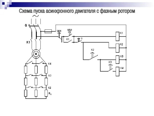 Подключение двигателя с фазным ротором Презентационный материал по теме "Аппаратура управления и защиты"