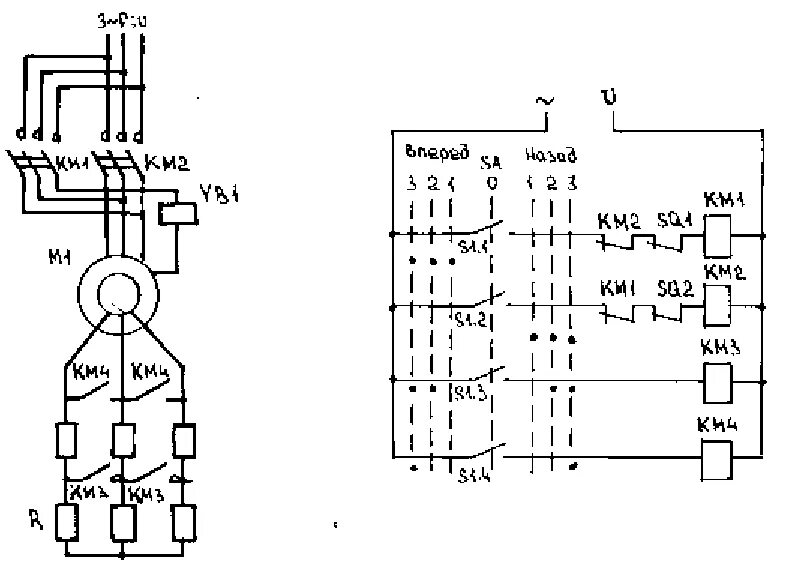 Подключение двигателя с фазным ротором Фазный ротор пуск