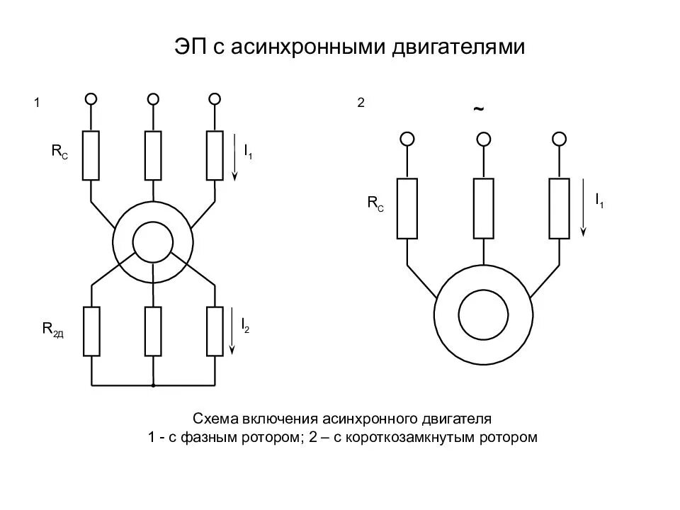 Подключение двигателя с фазным ротором Типы электродвигателя схемы