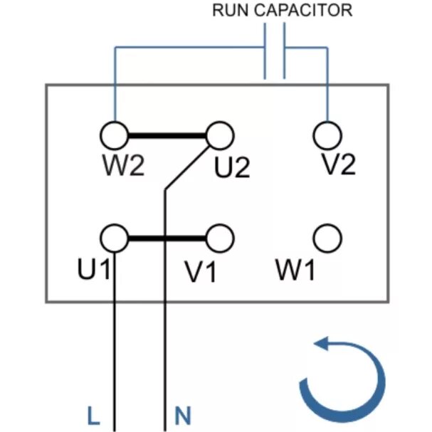 Подключение двигателя с конденсатором с кнопками Схема подключения однофазного электродвигателя 220в (видео)