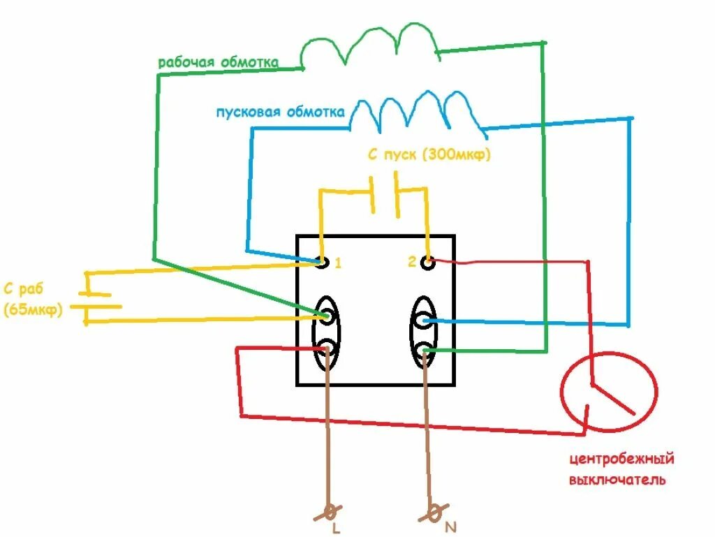 Подключение двигателя с центробежным выключателем Как подключить компрессор HeatProf.ru