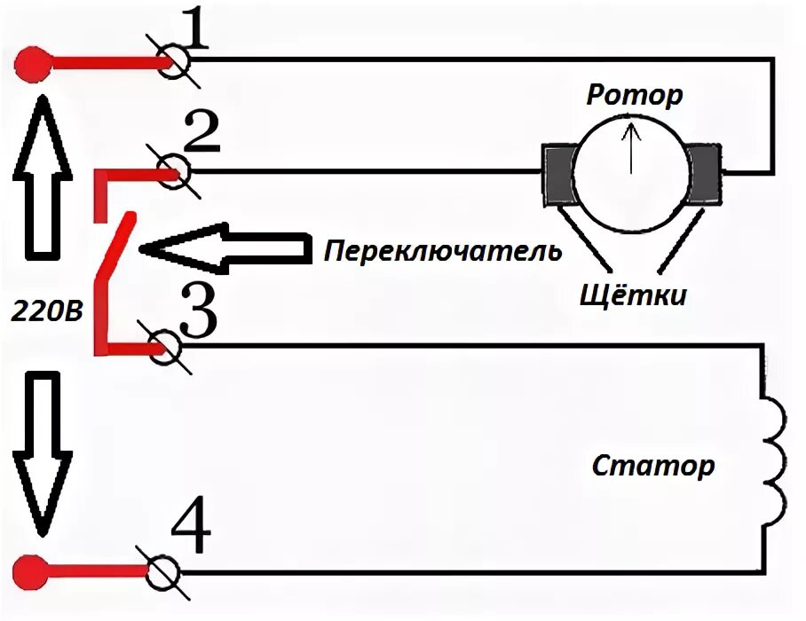 Подключение двигателя со щетками Схемы подключения однофазных электродвигателей и устройства регулировки