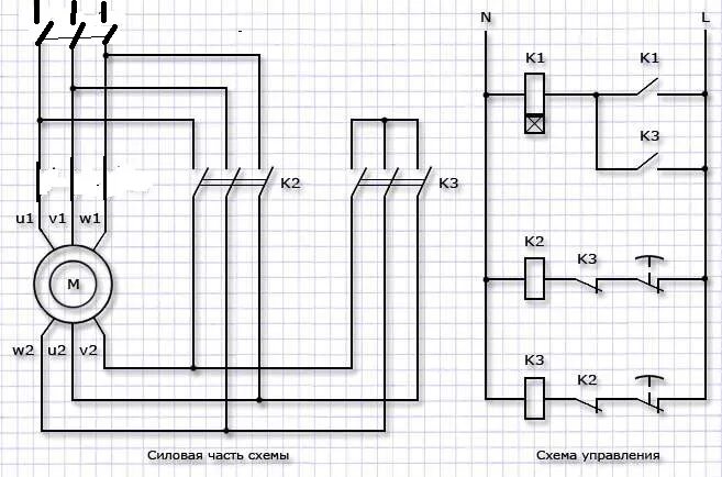 Подключение двигателя со звезды на треугольник Ответы Mail.ru: Здраствуйте не могу найти схему перехода со звезды в треугольник