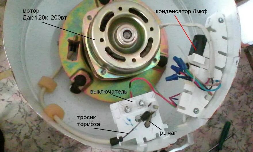 Подключение двигателя центрифуги Центрифуга Фея устройство - Ремонт стиральных машин - Крупная бытовая техника - 