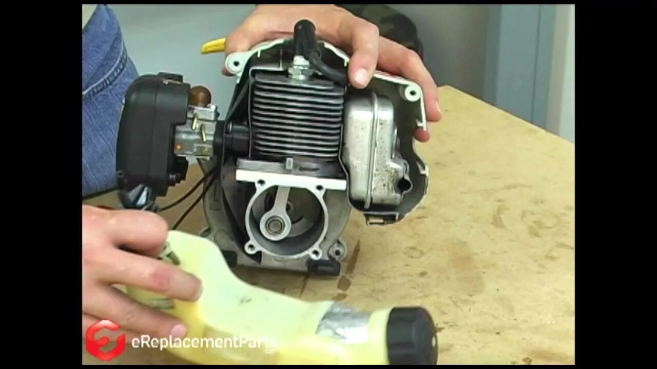 Подключение двигателя триммера How to Replace the Fuel Tank on a Ryobi String Trimmer - YouTube