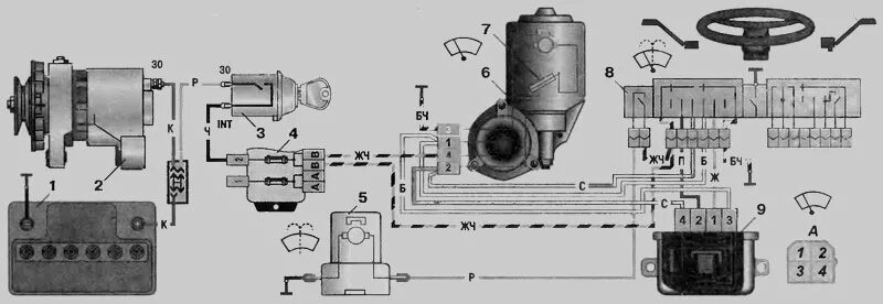 Подключение дворников ваз 2101 схема подключения дворников ваз - avtogaz16.ru