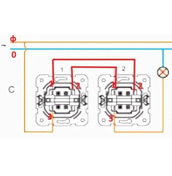 Подключение двойного проходного шнайдер Подключения проходного выключателя Legrand: схема, инструкция по установке
