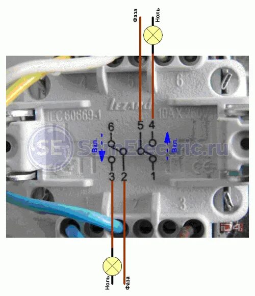 Подключение двойного выключателя lezard Проходной выключатель - рассказываю, как его применять СамЭлектрик.ру Дзен