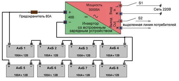 Подключение двух аккумуляторов схема Система пассивной балансировки аккумуляторных батарей, соединенных последователь