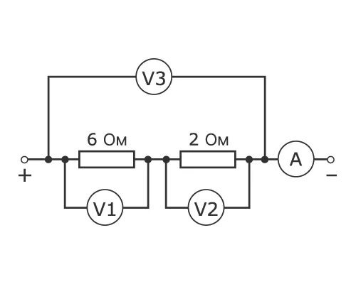 Подключение двух амперметров Картинки ДВА ПОСЛЕДОВАТЕЛЬНЫХ ВОЛЬТМЕТРА СХЕМА