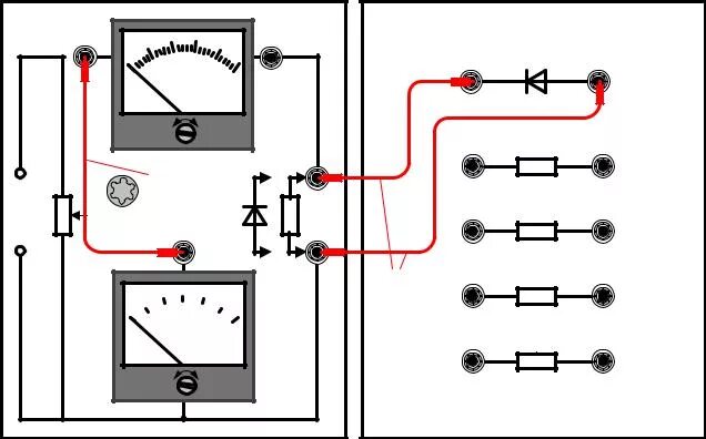 Подключение двух амперметров 4.3.2. Выполнение измерений методом амперметра и вольтметра
