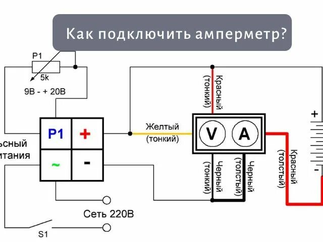 Подключение двух амперметров Как подключить амперметр: схемы для разных типов сетей