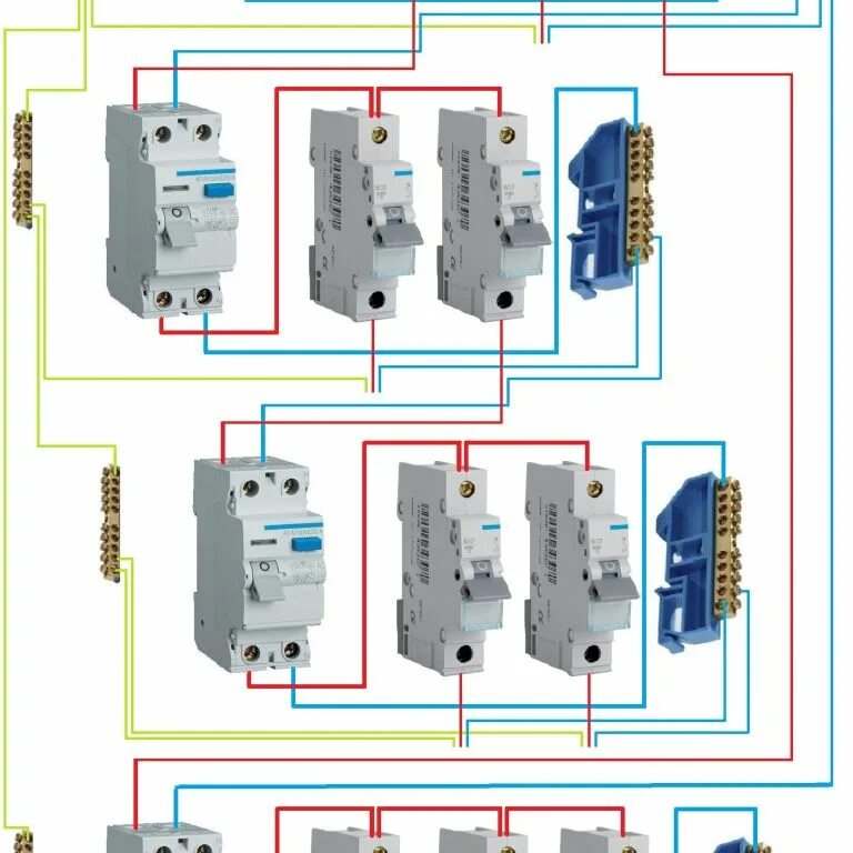 Подключение двух автоматов к одному кабелю схема Подключение двухполюсного автомата в щитке фото - DelaDom.ru