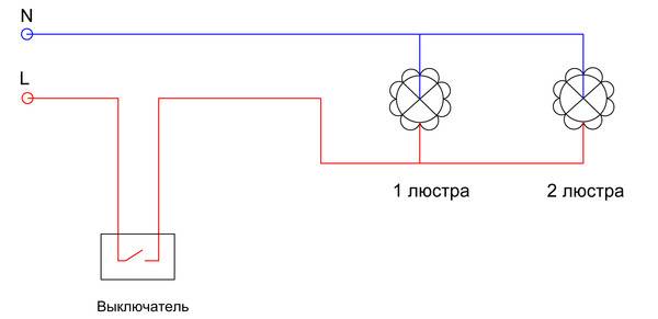 Подключение двух бра Схема подключения 2 выключателя 1 лампочка