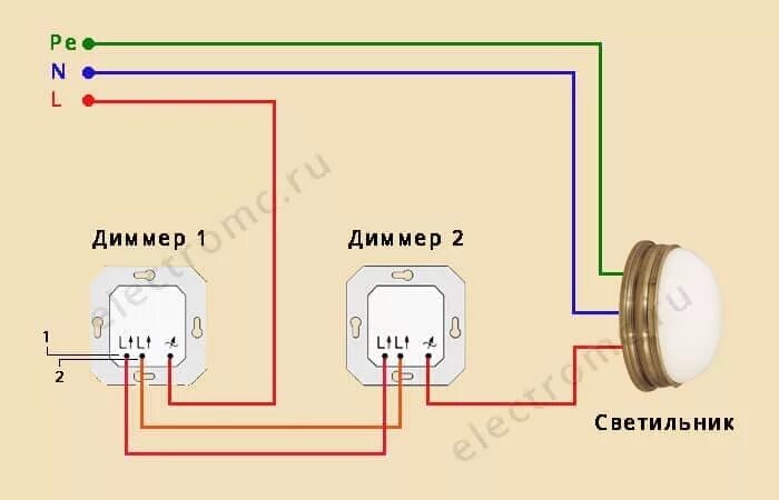 Подключение двух диммеров Как установить диммер HeatProf.ru