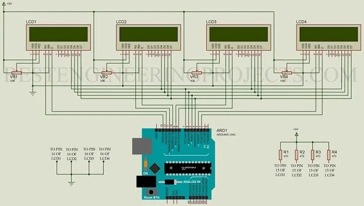 Подключение двух дисплеев Схема подключения ЖК-дисплеев к одной плате Arduino Uno Arduino, Arduino lcd, Ar