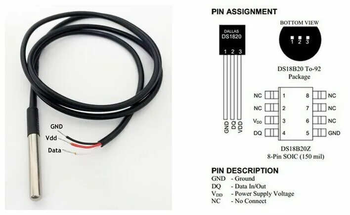 Подключение двух ds18b20 Arduino B04 датчик температуры DS18B20 - купить в интернет-магазине по низкой це