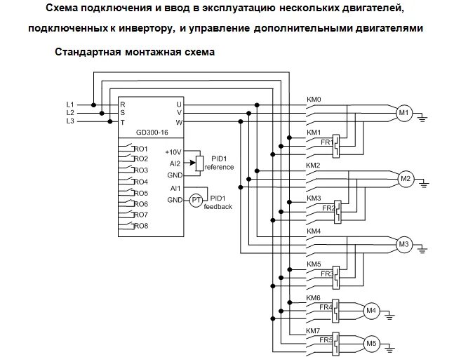Подключение двух двигателей к одному частотному преобразователю Преобразователь частоты INVT GD300-16-5R5G/7R5P-4 в Краснодаре INVT