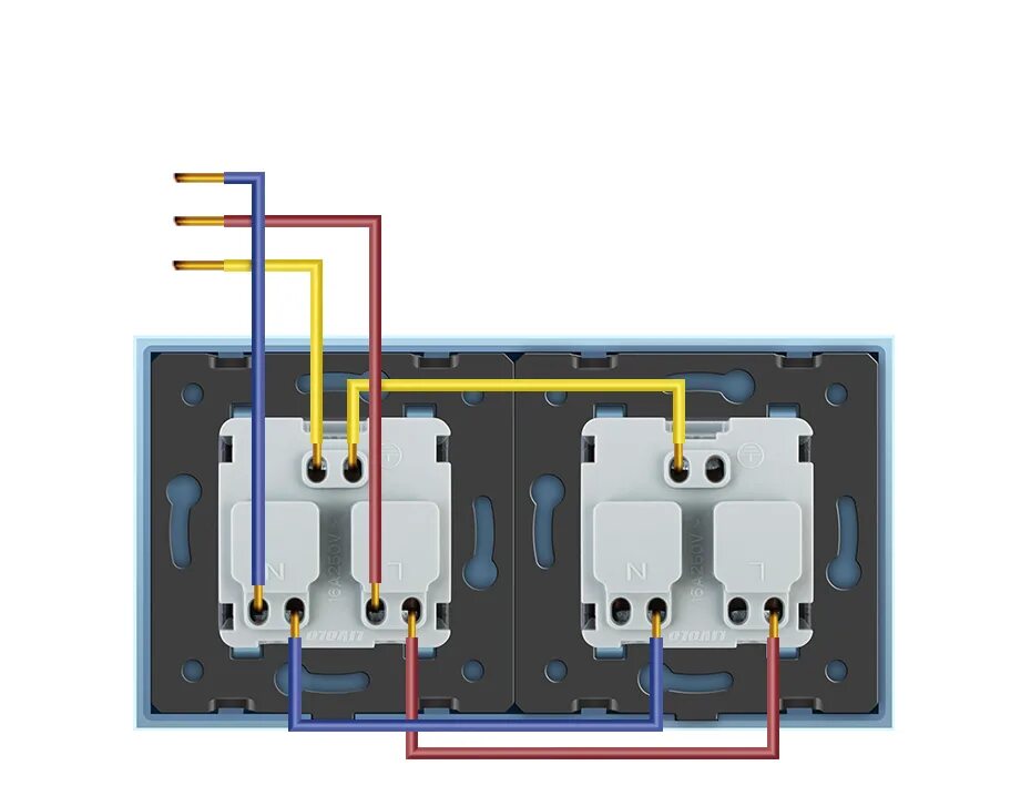 Подключение двух двойных розеток LIVOLO 16A французский стандарт, настенная электрическая/электрическая двойная р