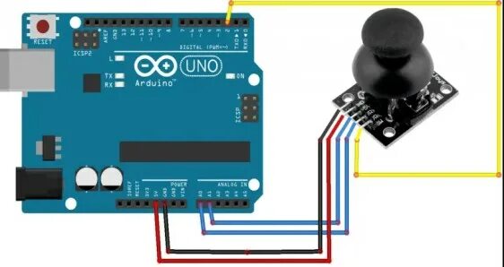 Подключение двух джойстиков Arduino Eğitim Kiti - 20-Joystick Modülü/8x8 Dot Matrix/RGB LED