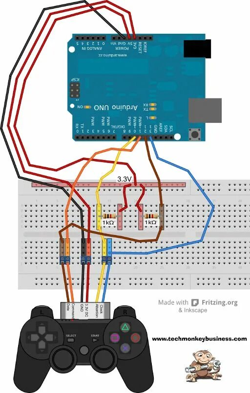 Подключение двух джойстиков Connecting the PS2 Controller to the Arduino #techgadgets Arduino projects, Ardu