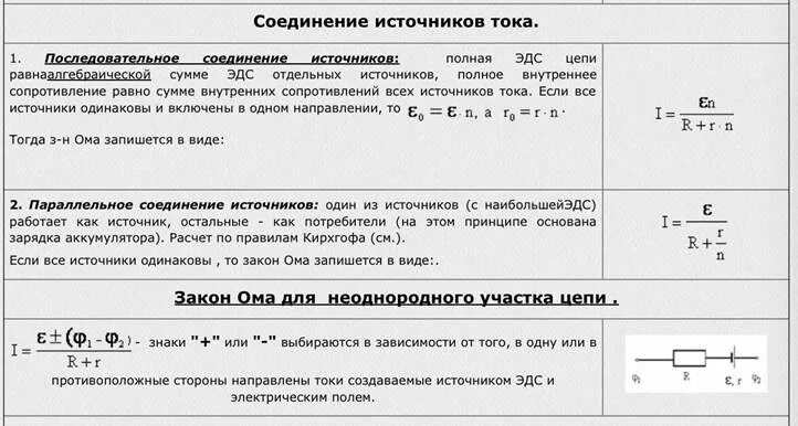 Подключение двух источников тока Зачет по электродинамике Fiziku5