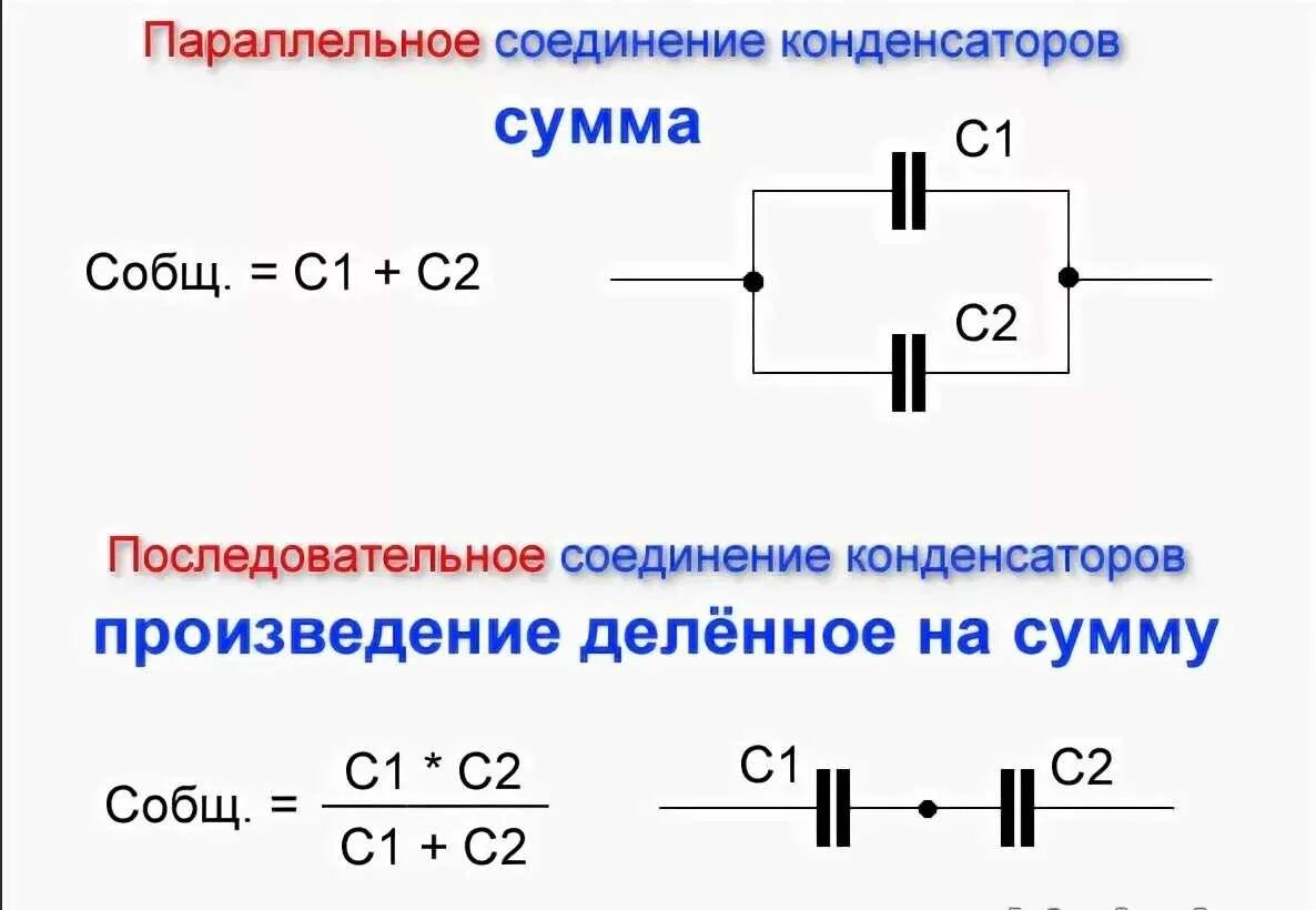 Подключение двух конденсаторов Два конденсатора включены параллельно: найдено 85 изображений