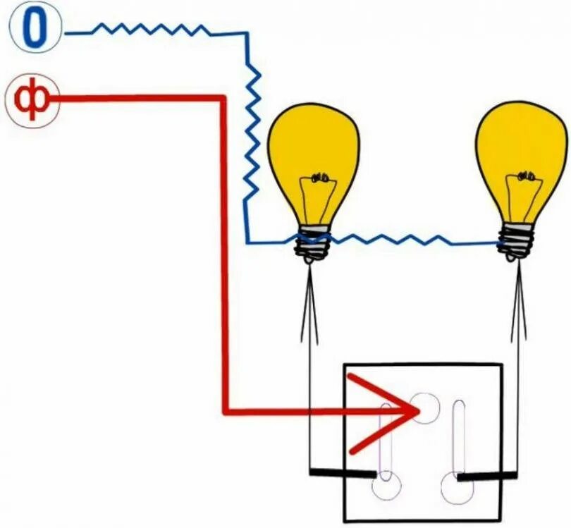 Как подключить двойной выключатель на две лампочки: схема подключения двухклавиш