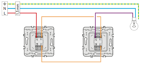 Подключение двух проходных Problème de branchement d'un va-et-vient Forum Electricité - Système D Schéma él