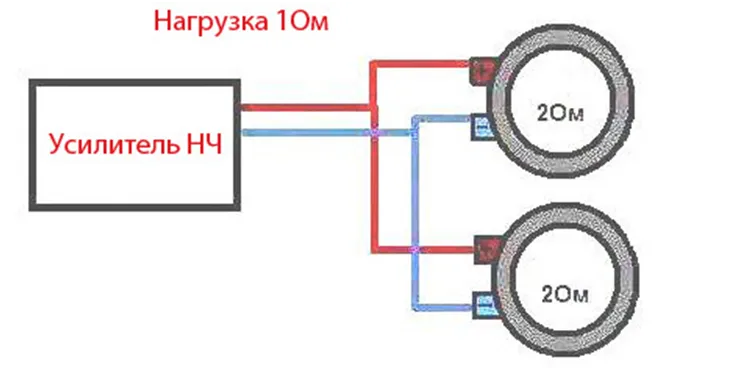 Подключение двух сабов в 1 ом Подключение саба в 2 ома