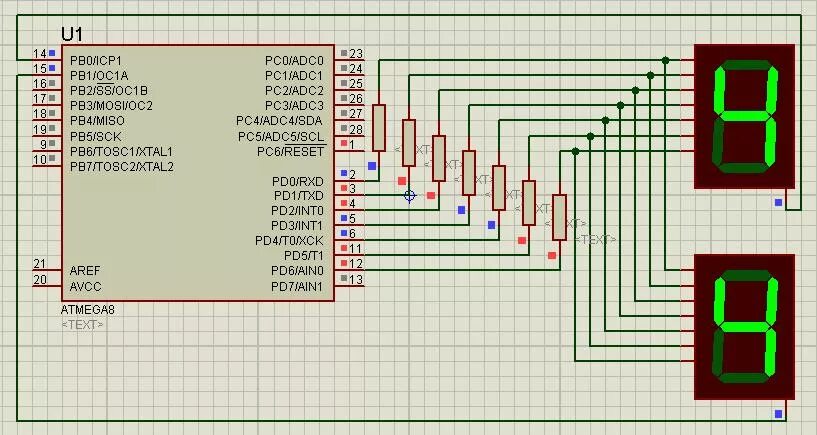 Подключение двух семисегментных индикаторов к arduino Подключение к микроконтроллеру семисегментного индикатора. Урок AVR 3 - GreenChi