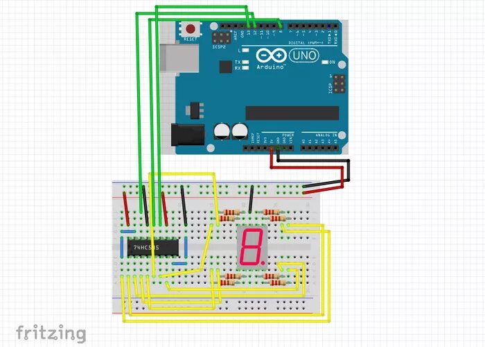 Подключение двух семисегментных индикаторов к arduino Подключение семисегментного индикатора (1 разряд) к Arduino по SPI